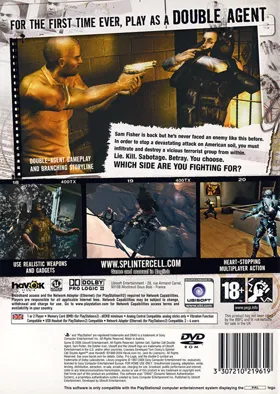 Tom Clancy's Splinter Cell - Double Agent box cover back